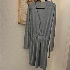 Elegant Long Sleeve Gray Dress